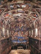 Michelangelo Buonarroti Interior of the Sistine Chapel oil